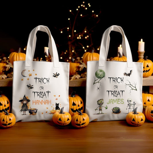 Halloween Tote Bag  for Trick or Treat  - Personalized Halloween Tote Bag 0924