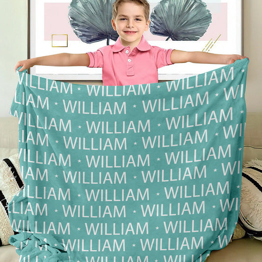 Custom Name Pattern - Gift for grandson - Personalized Blanket