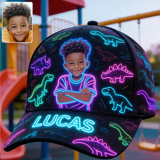 Dinosaur Pattern Custom From Photo - Personalized Kid Classic Cap
