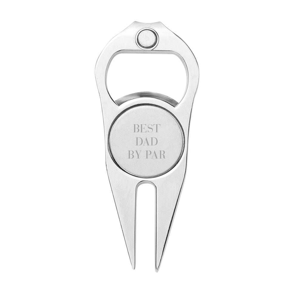 Best Dad/ Grandad/ Papa... By Par Bottle Opener - Golf gift for dad, him, boyfriend, husband, grandpa - Personalized Golf Fork Ball Marker