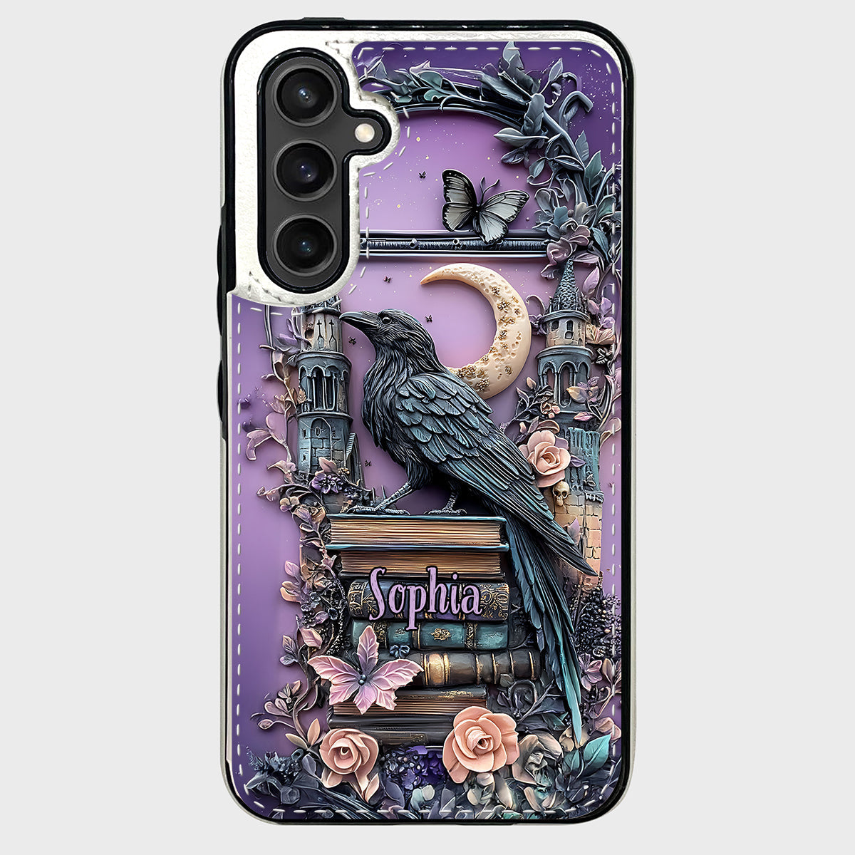 Dark Academia Book Reader - Personalized Book Foldable Wallet Phone Case