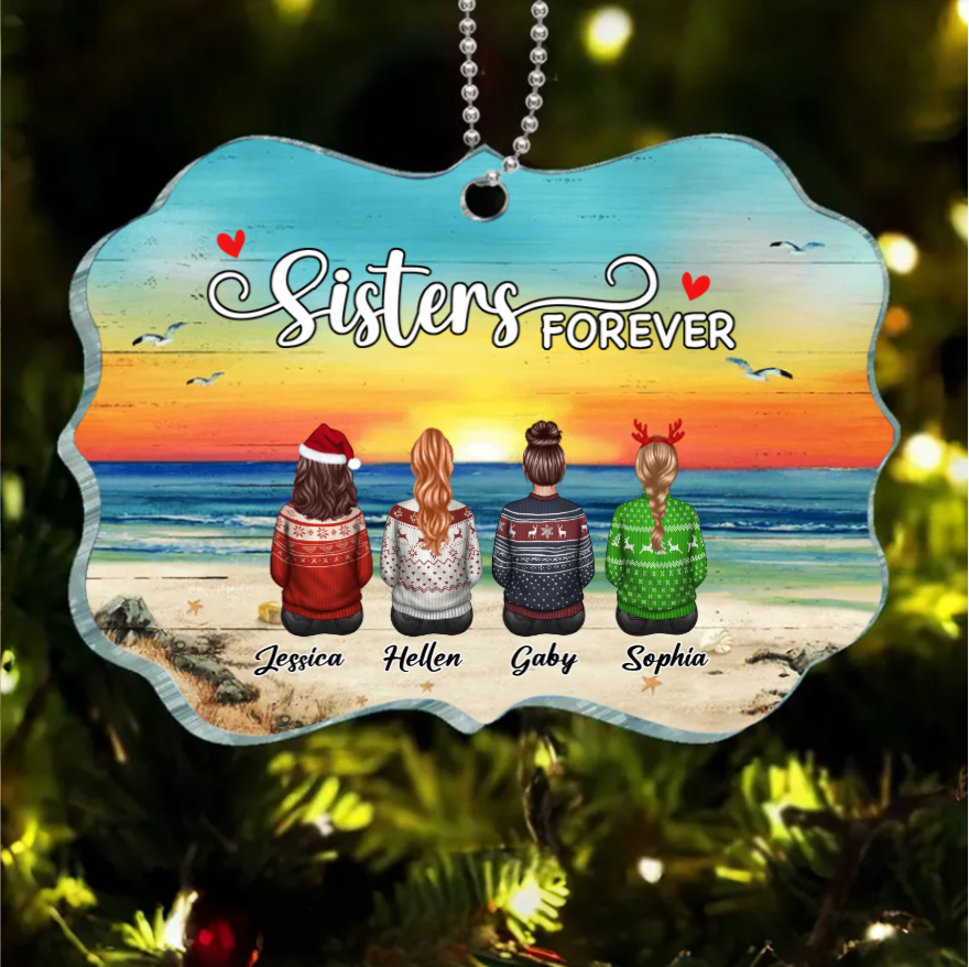 Sister - The Love Between Brothers And Sisters Is Forever - Personalized Ornament or Poster or Plaque or Keychain