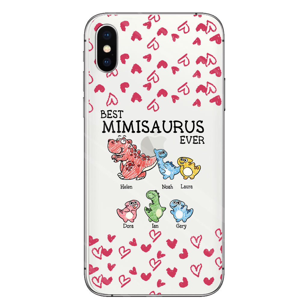 Best Mimisaurus Ever - Gift for grandma, grandpa, dad, mom, aunt, uncle - Personalized Clear Phone Case