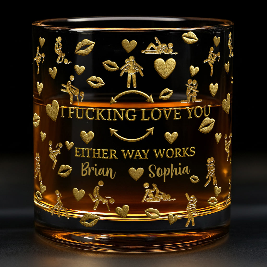 I Love You - Personalized Couple Whiskey Glass