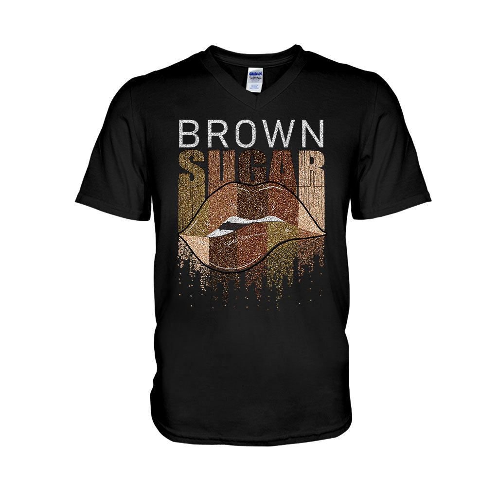 Brown Sugar - African American T-shirt and Hoodie With Faux Glitter Print 1121
