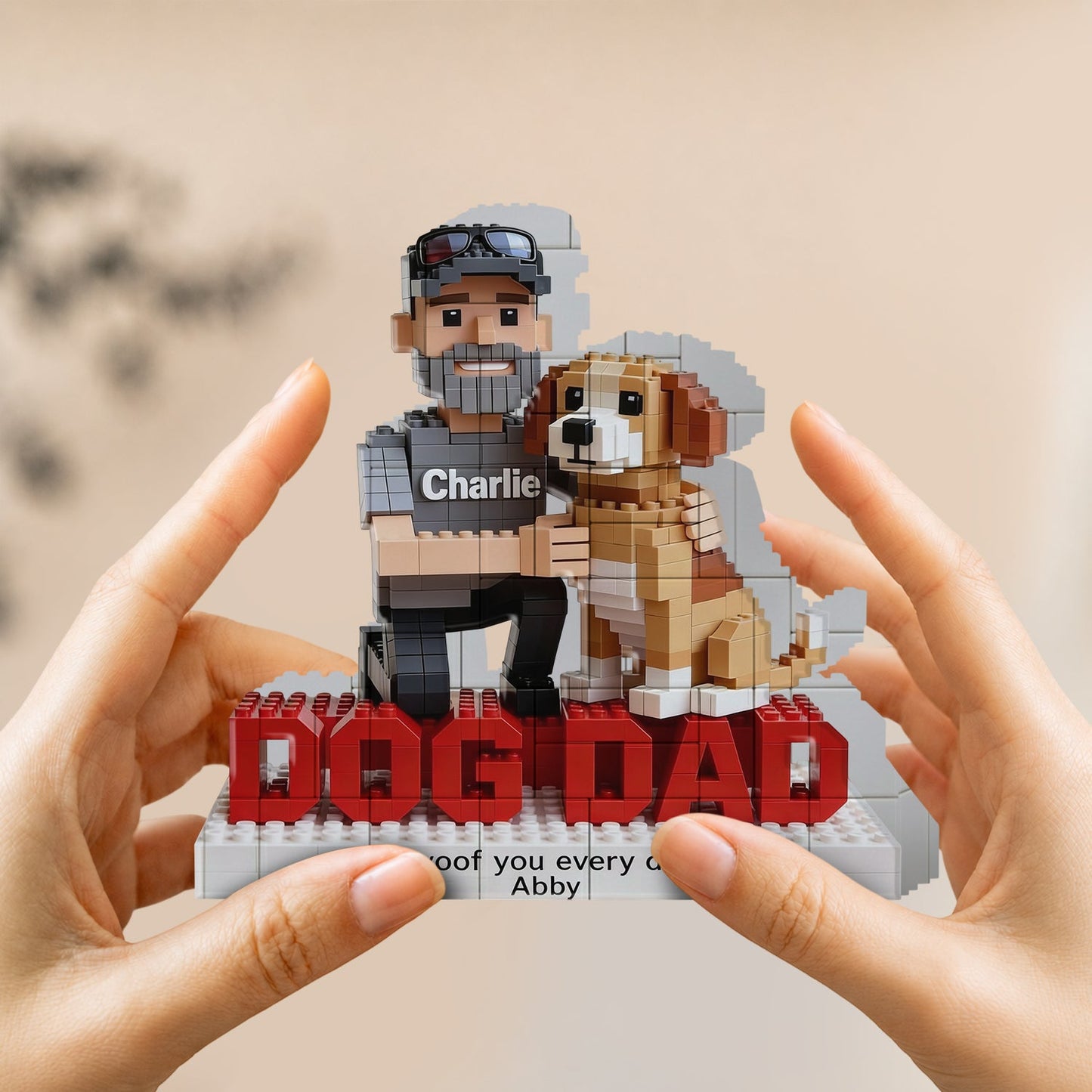 Gift For Dog Dad - Personalized Dog Shaped Building Blocks