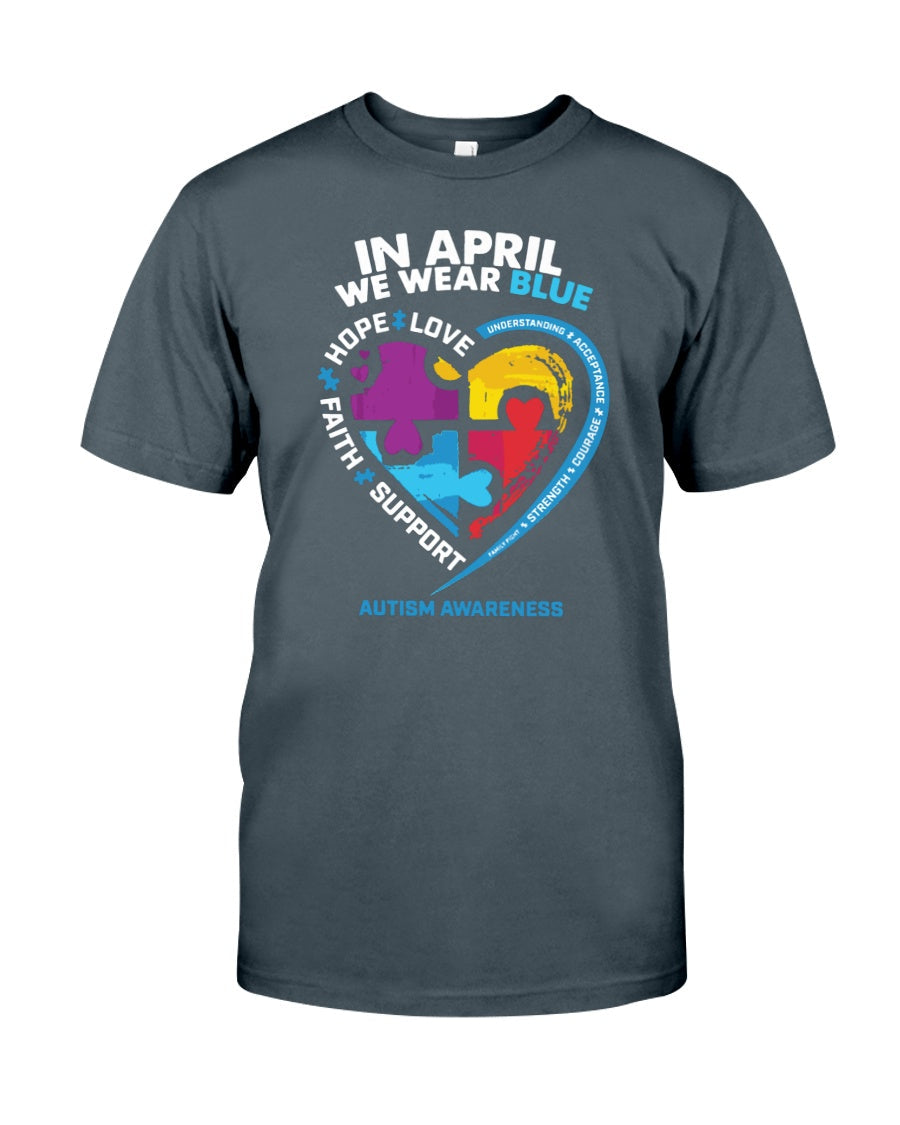 In April We Wear Blue - Autism Awareness T-shirt and Hoodie 0921