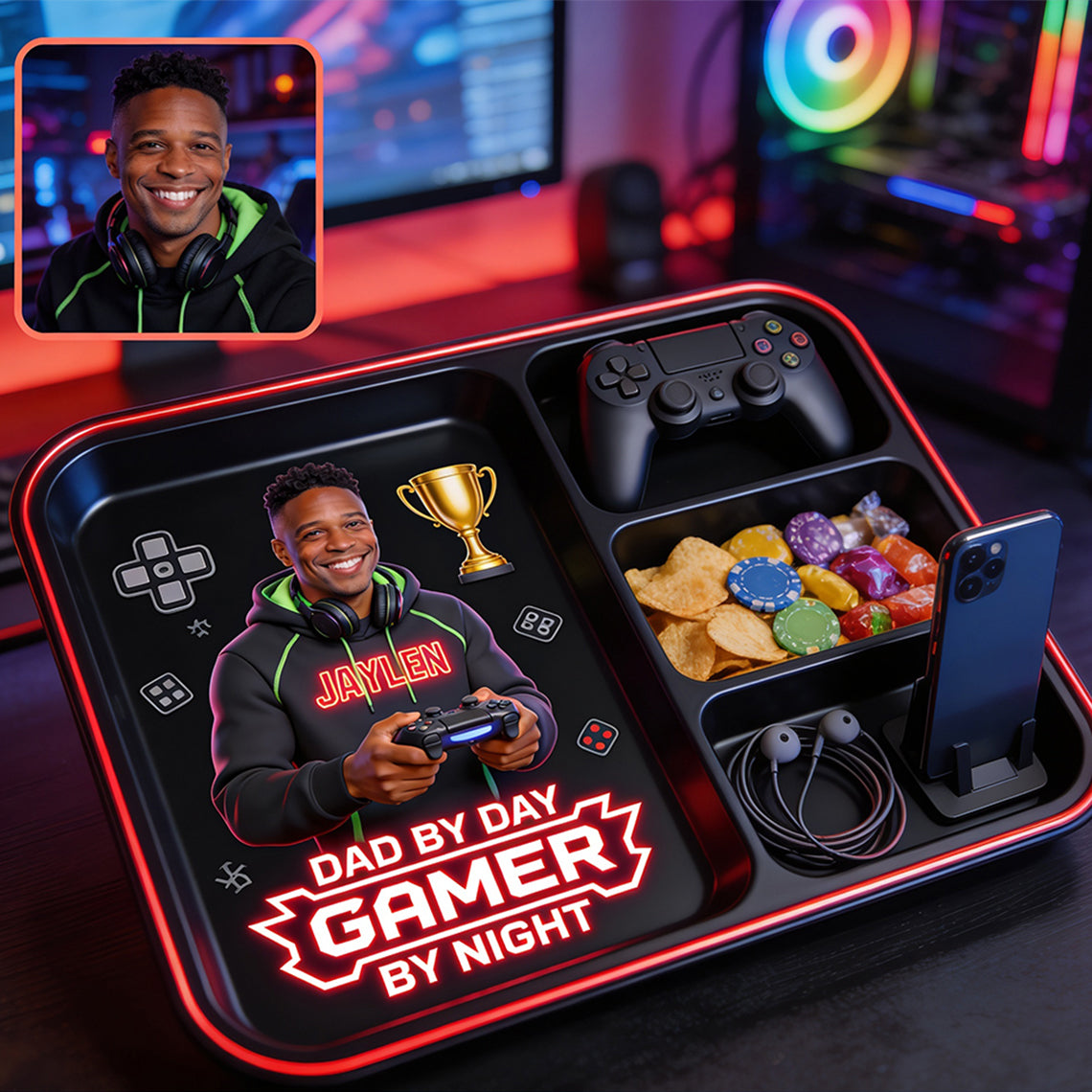 Gamer Dad - Personalized Father Catch-All Tray