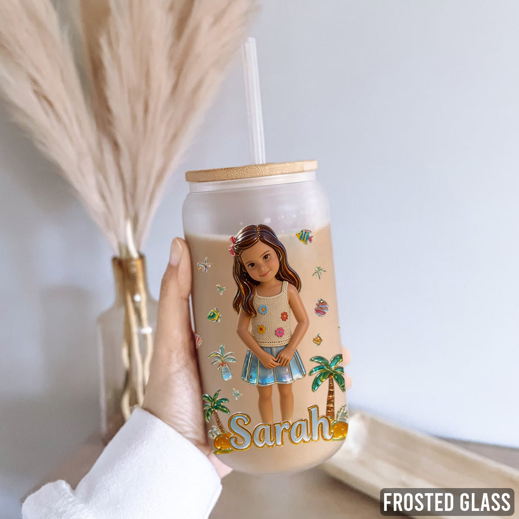 Hello Summer - Personalized Kid Can Glass
