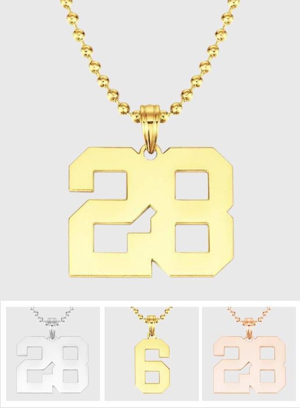 Your Number - Personalized Basketball Number Pendant Thick Chain