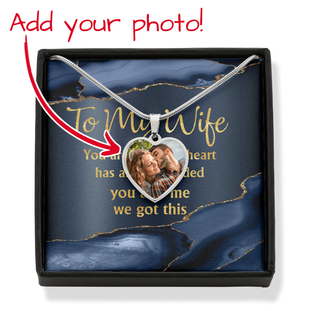 To My Wife - Personalized Couple Nightmare Heart Pendant Necklace - jak6928