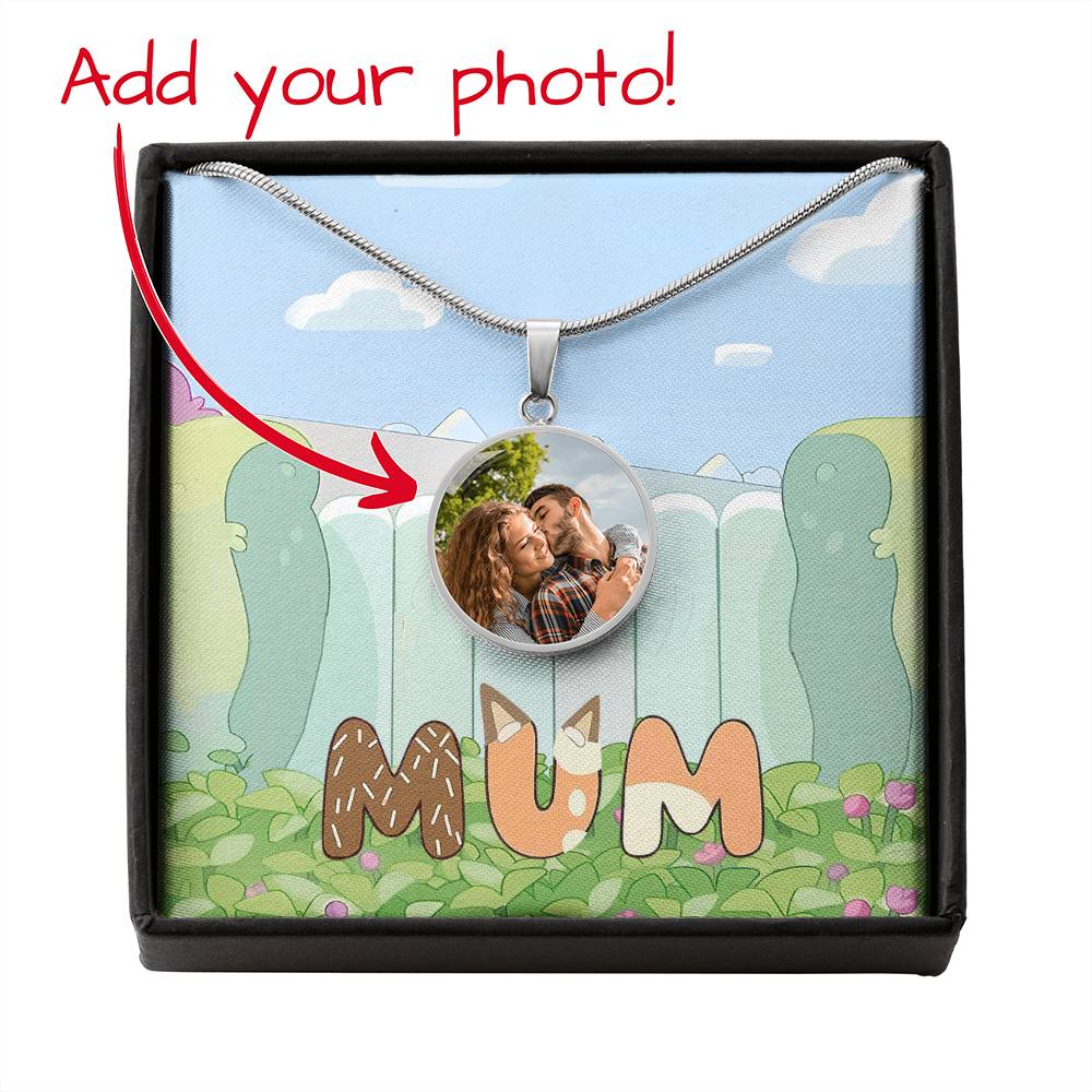 Mum Cute Blue Dog - Personalized Mother Round Pendant Necklace 12900424003scl1tmm1tr04cu03my01rpn1mth7306