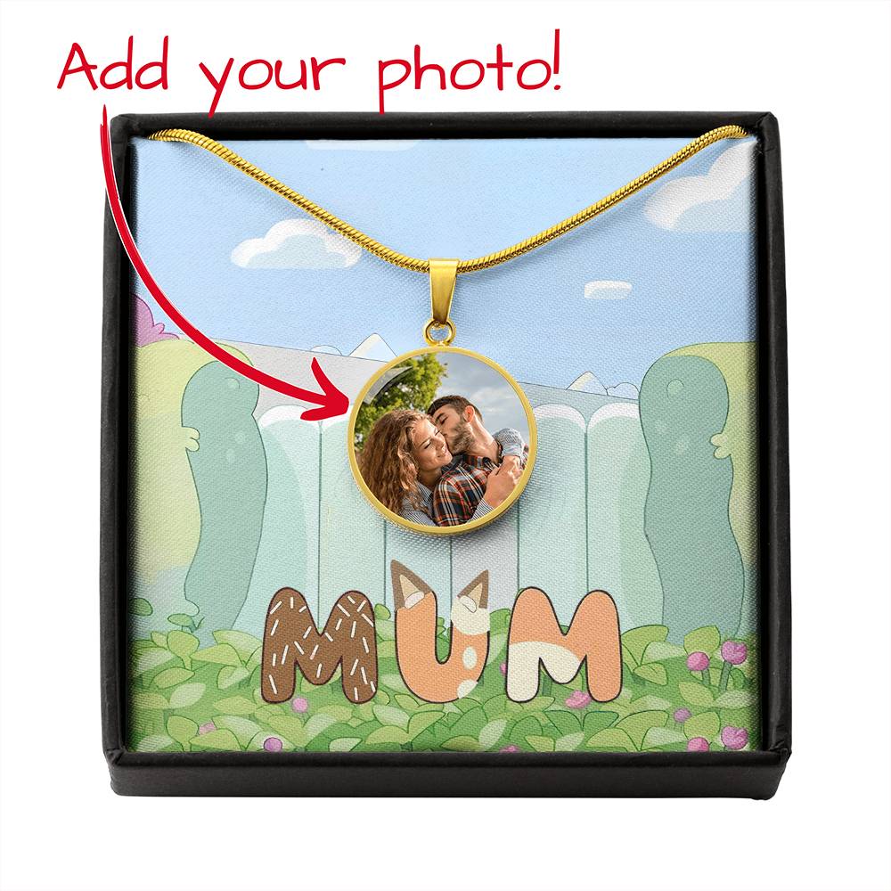 Mum Cute Blue Dog - Personalized Mother Round Pendant Necklace 12900424003scl1tmm1tr04cu03my01rpn1mth7306