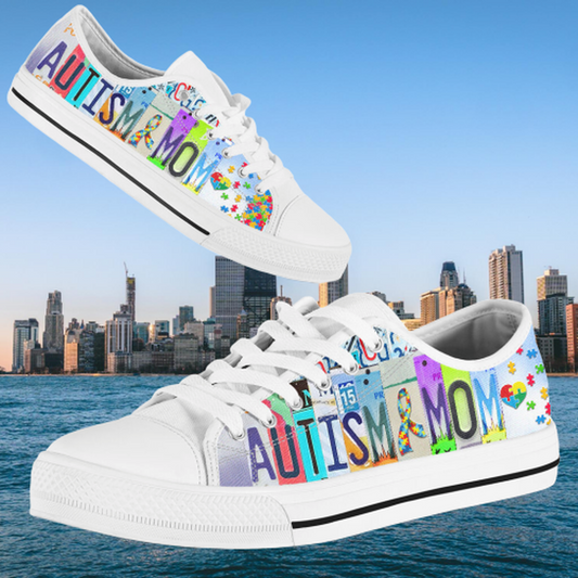 Proud Autism Mom - Autism Awareness Low Top Shoes 0921