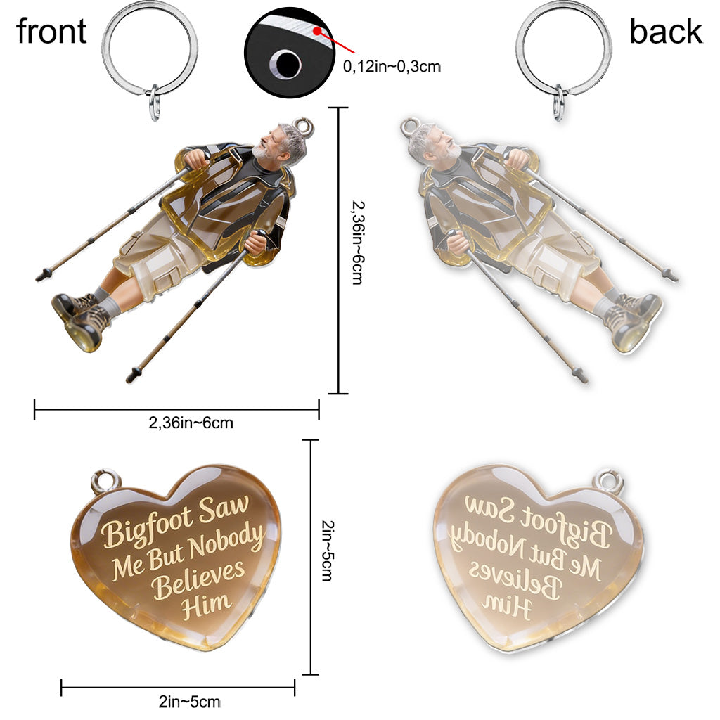 Custom Any Photo - Personalized Hiking Premium Keychain With Charms