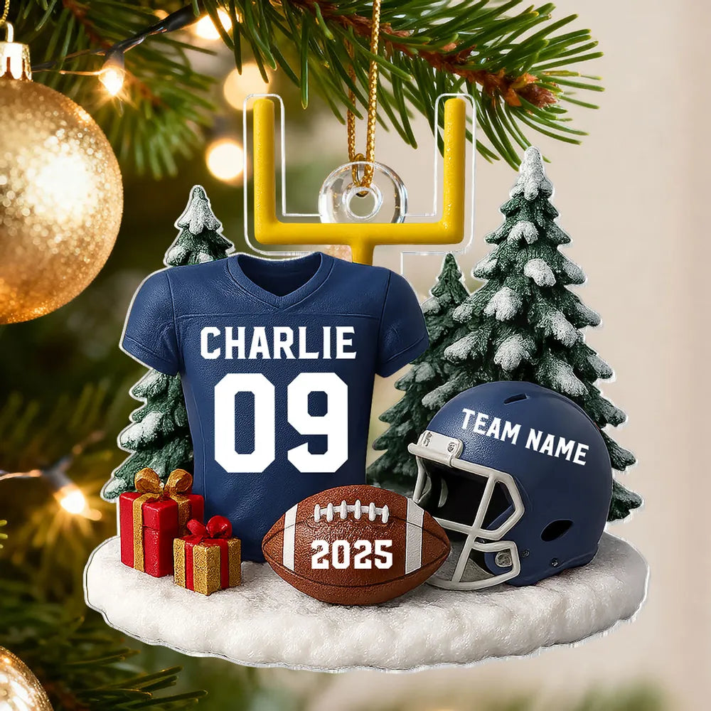 American Football Acrylic Ornament – Perfect Holiday Gift for Football Lovers, Football Team