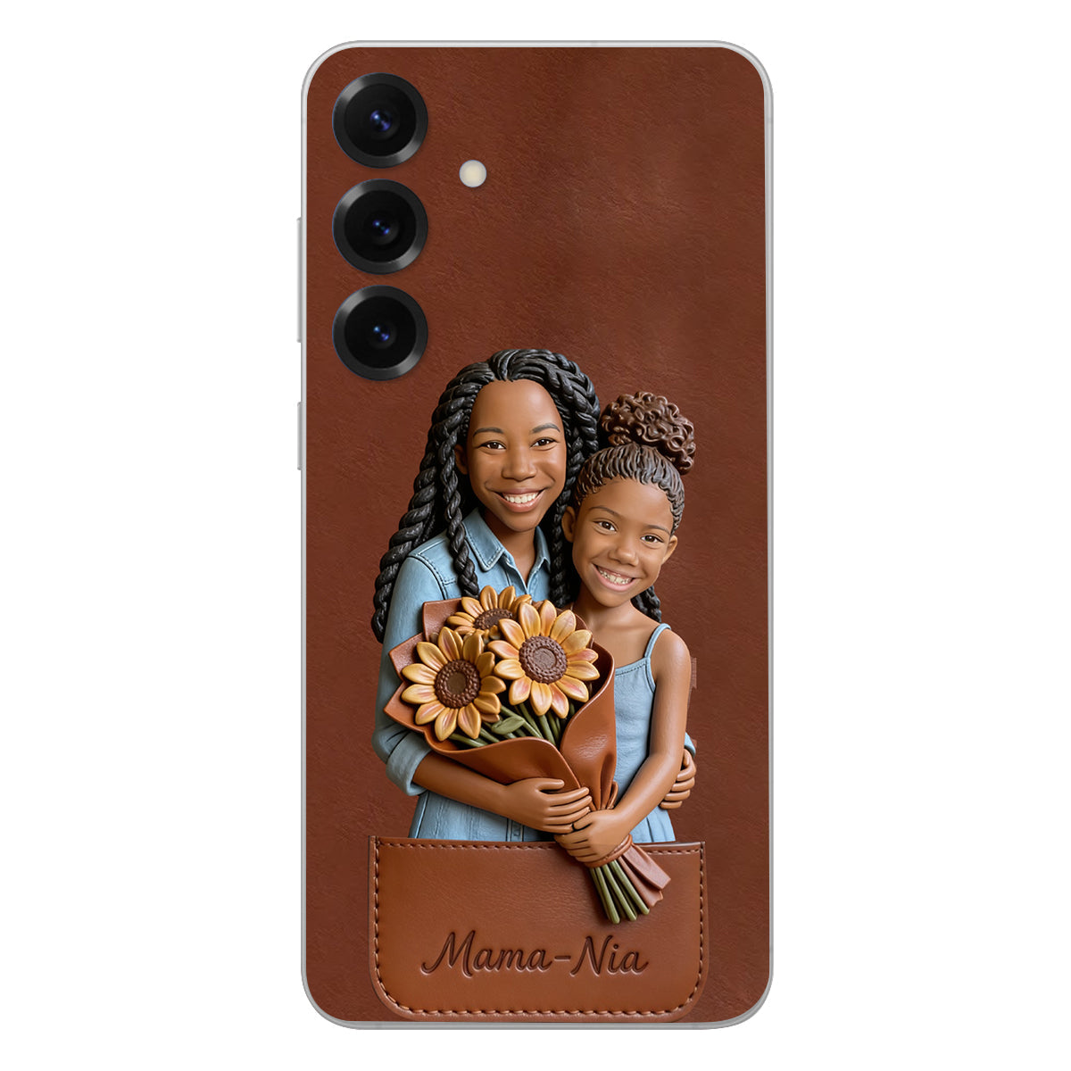 I Love You - Personalized Mother 3D Embossed Leather Phone Case