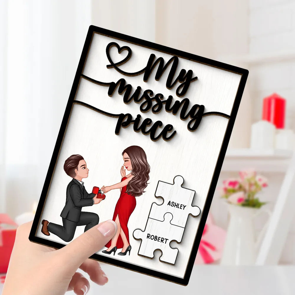 Special Moment Couple Proposal 2-Layered Wooden Plaque, Personalized Couple Proposal Engagement Anniversary Keepsake, Heartfelt Decoration For Couples