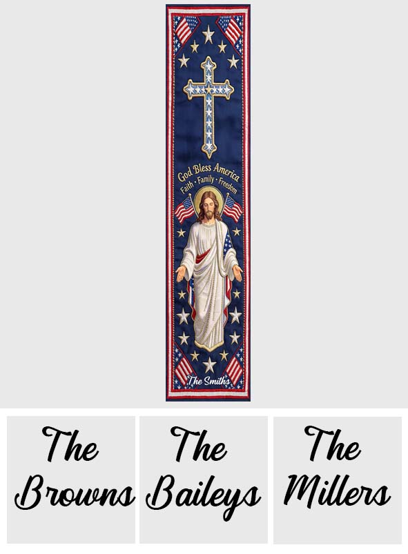 God Bless America - Personalized Christian Table Runner