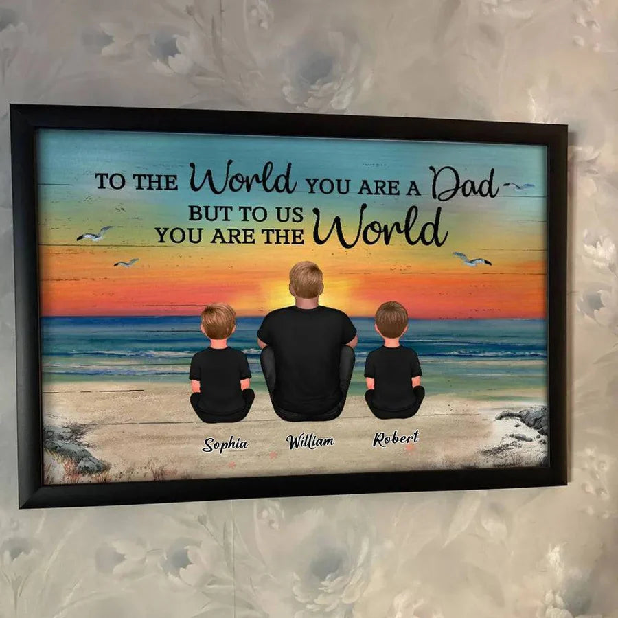 “To the World You Are a Dad” Personalized Keychain – Beach Scene Father’s Day Edition