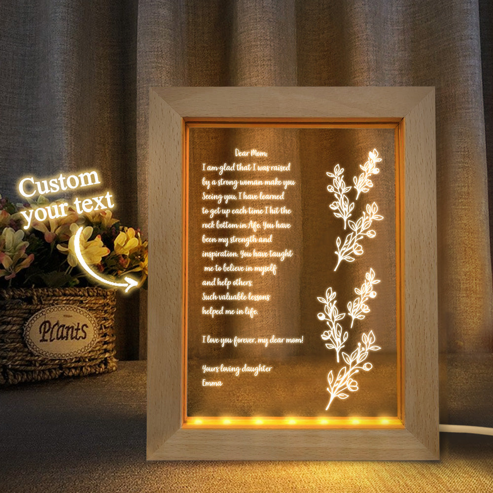 Dear Mom Hand-Written Letter - Personalized Mother Hand-Written Letter Lamp