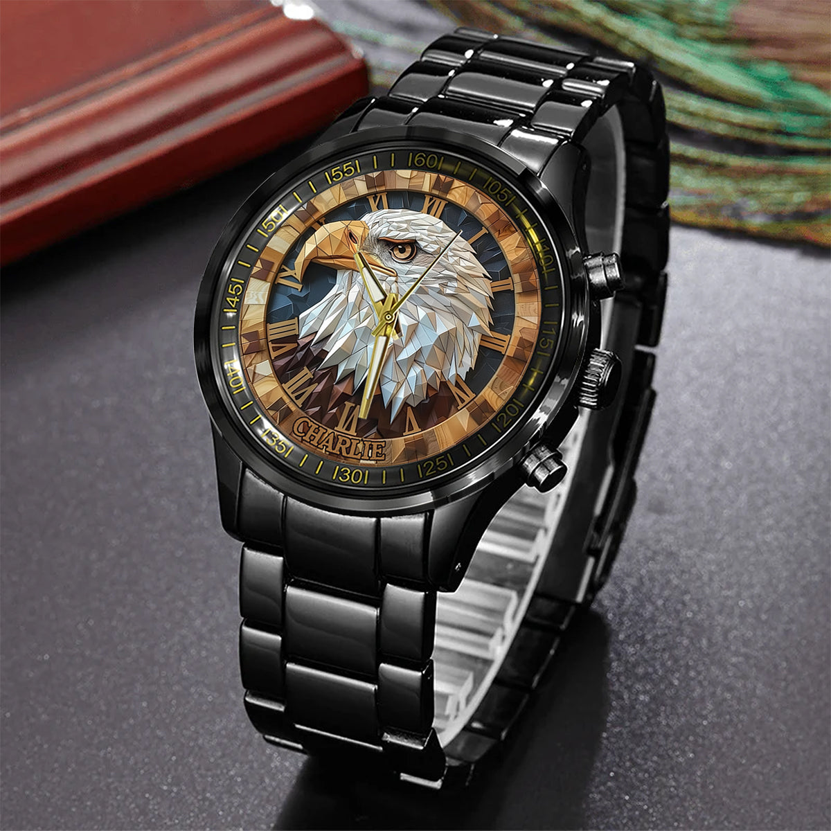 Geometric Eagle - Personalized Bald Eagle Hand Watch