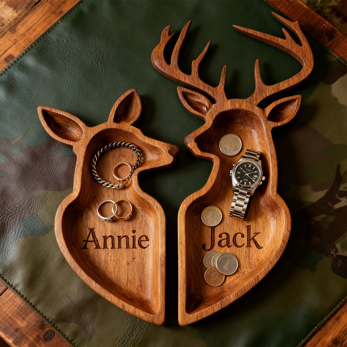 Deer Couple - Personalized Hunting Catch-All Tray