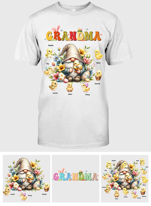 Gift For Grandma Easter Gnome - Personalized Grandma T-shirt And Hoodie