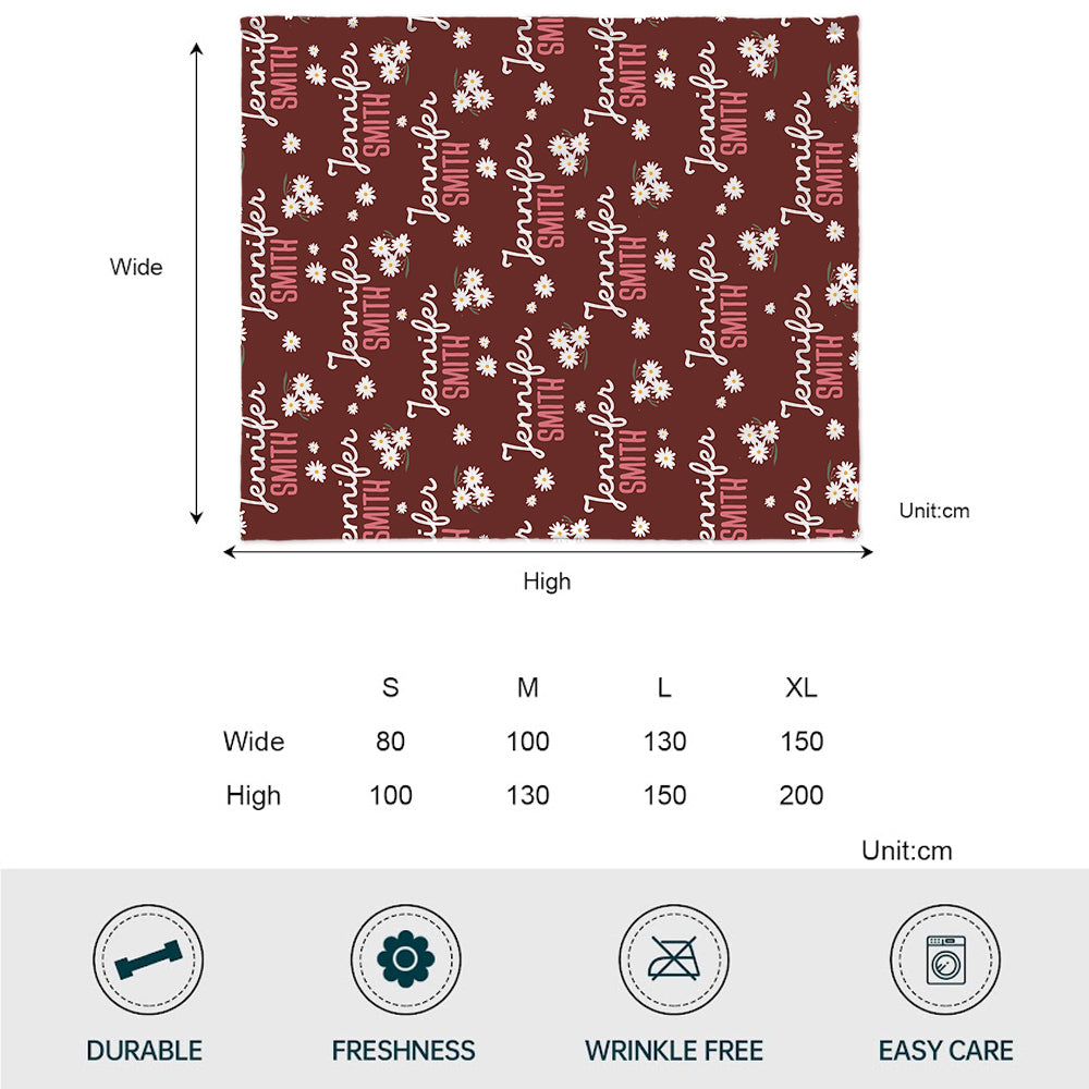 Daisy Custom Name - Personalized Aunt Blanket