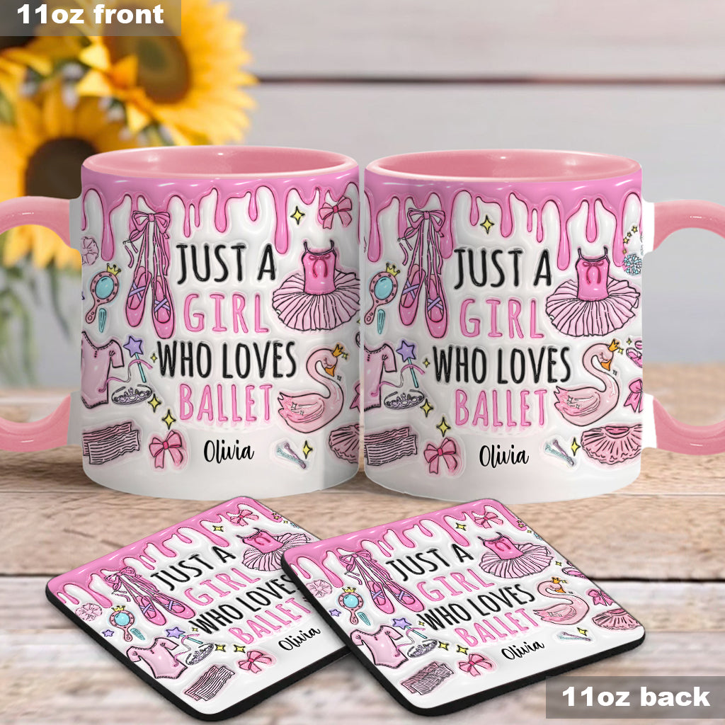 Just A Girl Who Loves Ballet - Personalized Ballet Accent Mug