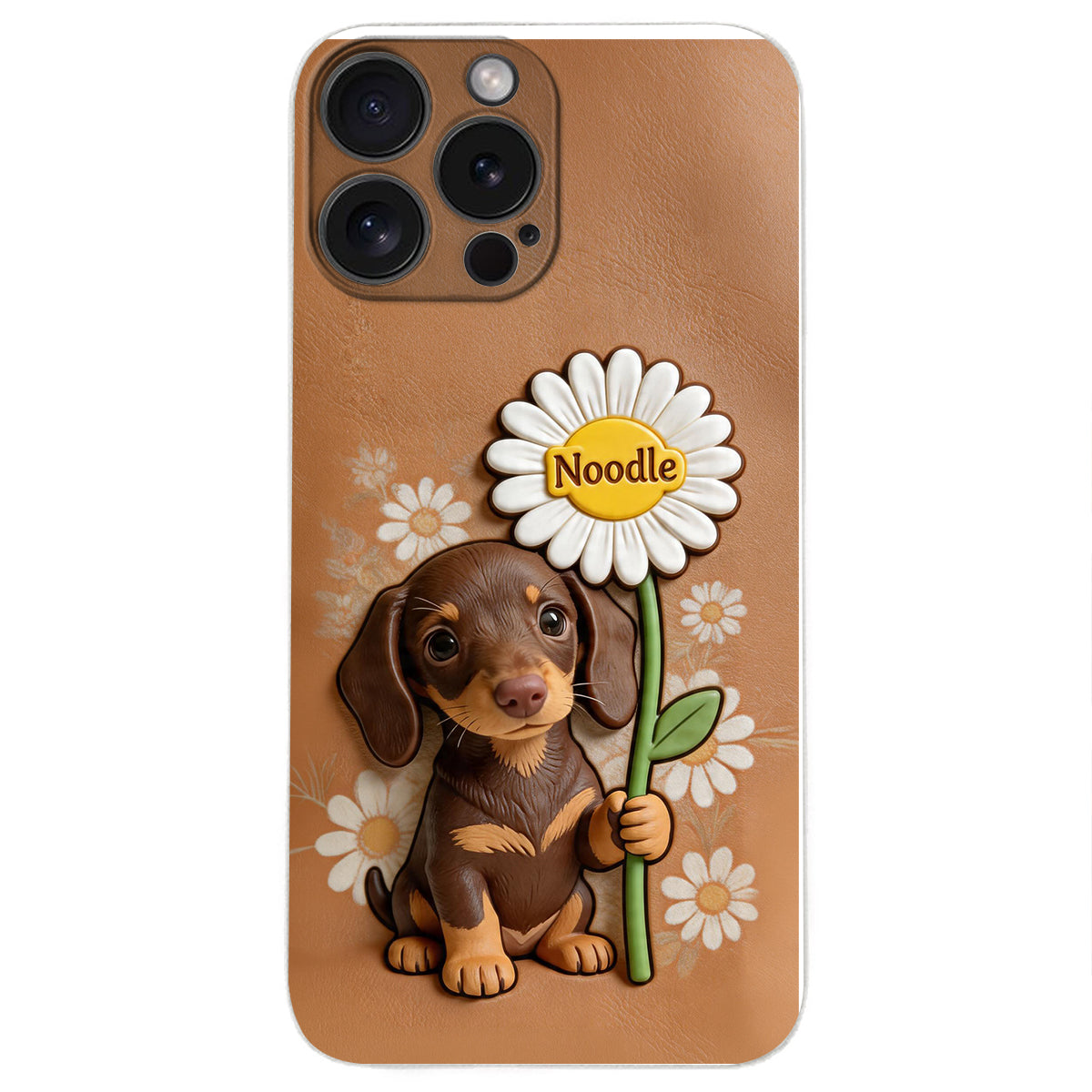 Custom Any Photo - Personalized Dog 3D Embossed Leather Phone Case