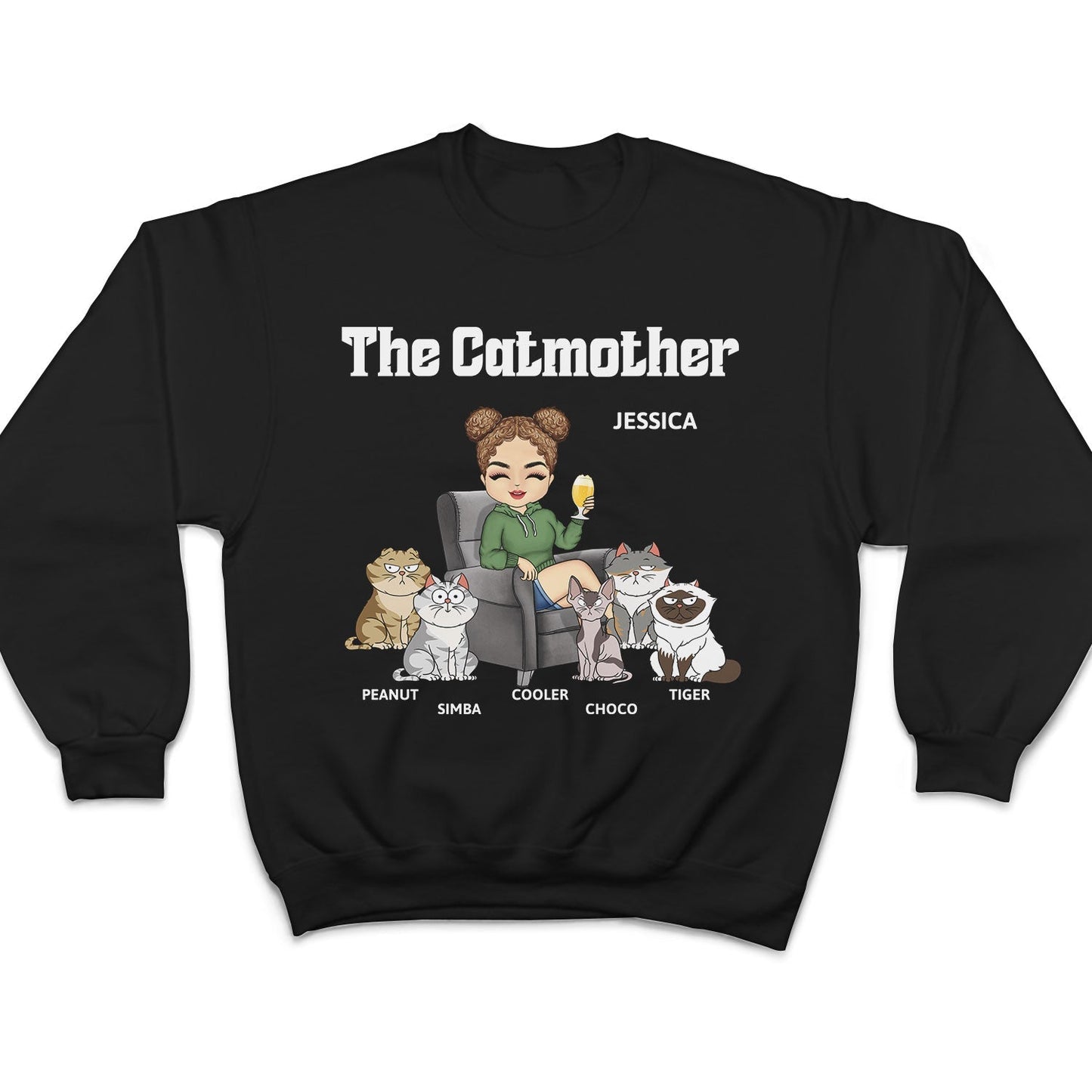 The Cat Mother Personalized T-Shirt - Gift for Cat Moms, Cat Lovers, Women, Yourself