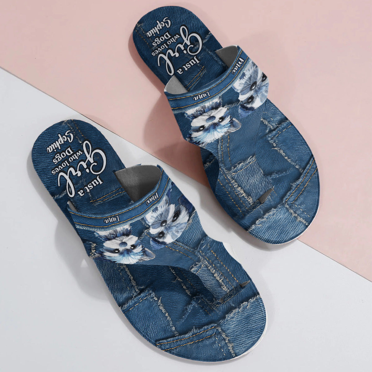 Just a Girl Who Loves Dogs – Personalized Dog Open Toe Sandals with Arch Support