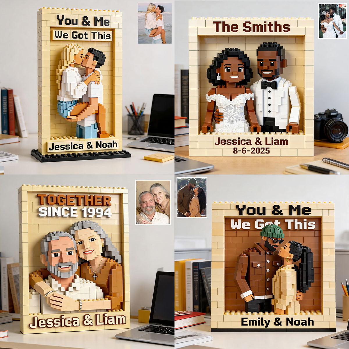 Custom Any Photo - Personalized Couple One-sided Vertical Rectangle Building Brick Blocks