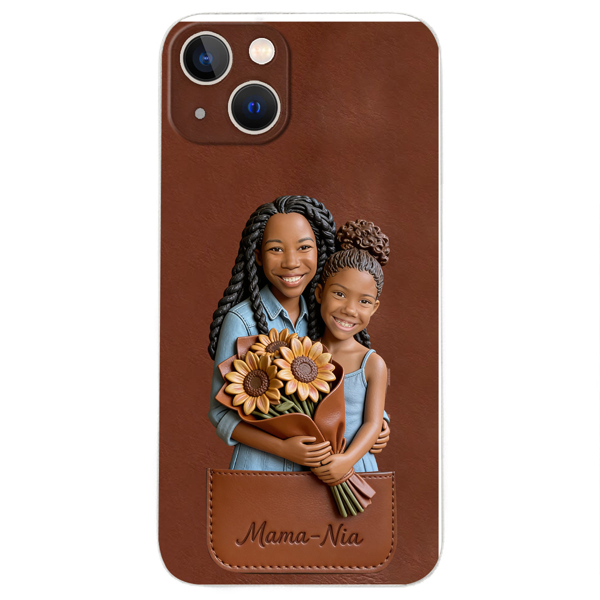 I Love You - Personalized Mother 3D Embossed Leather Phone Case