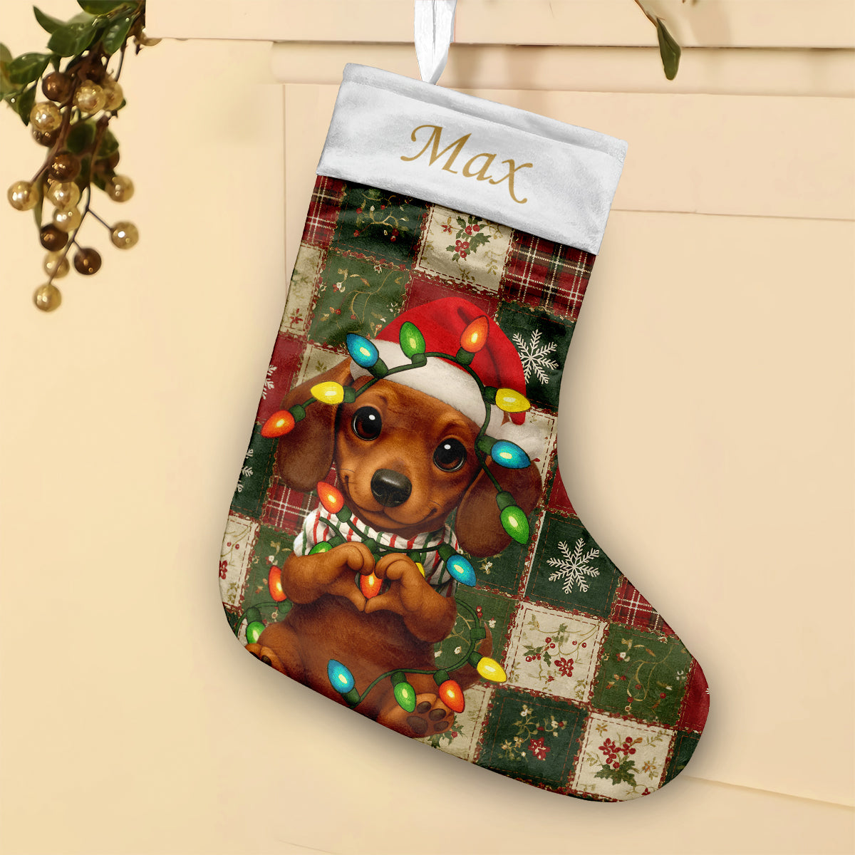 Cute Dog - Personalized Dog Christmas Stockings