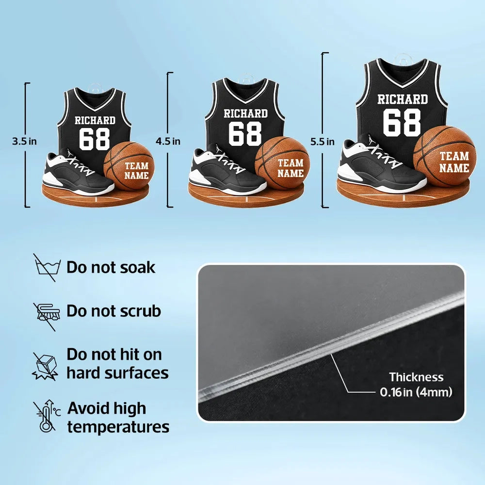 Basketball Jersey Acrylic Ornament – Custom Design, Perfect Gift for Sports Lovers