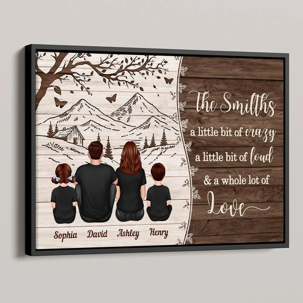 "A Little Bit of Crazy, A Whole Lot of Love" Personalized Mountain View Poster – Custom Family Wall Art