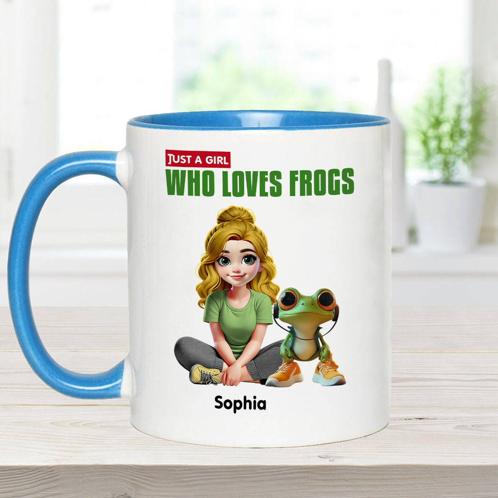 Just A Girl Who Loves Frogs - Personalized Frog Accent Mug