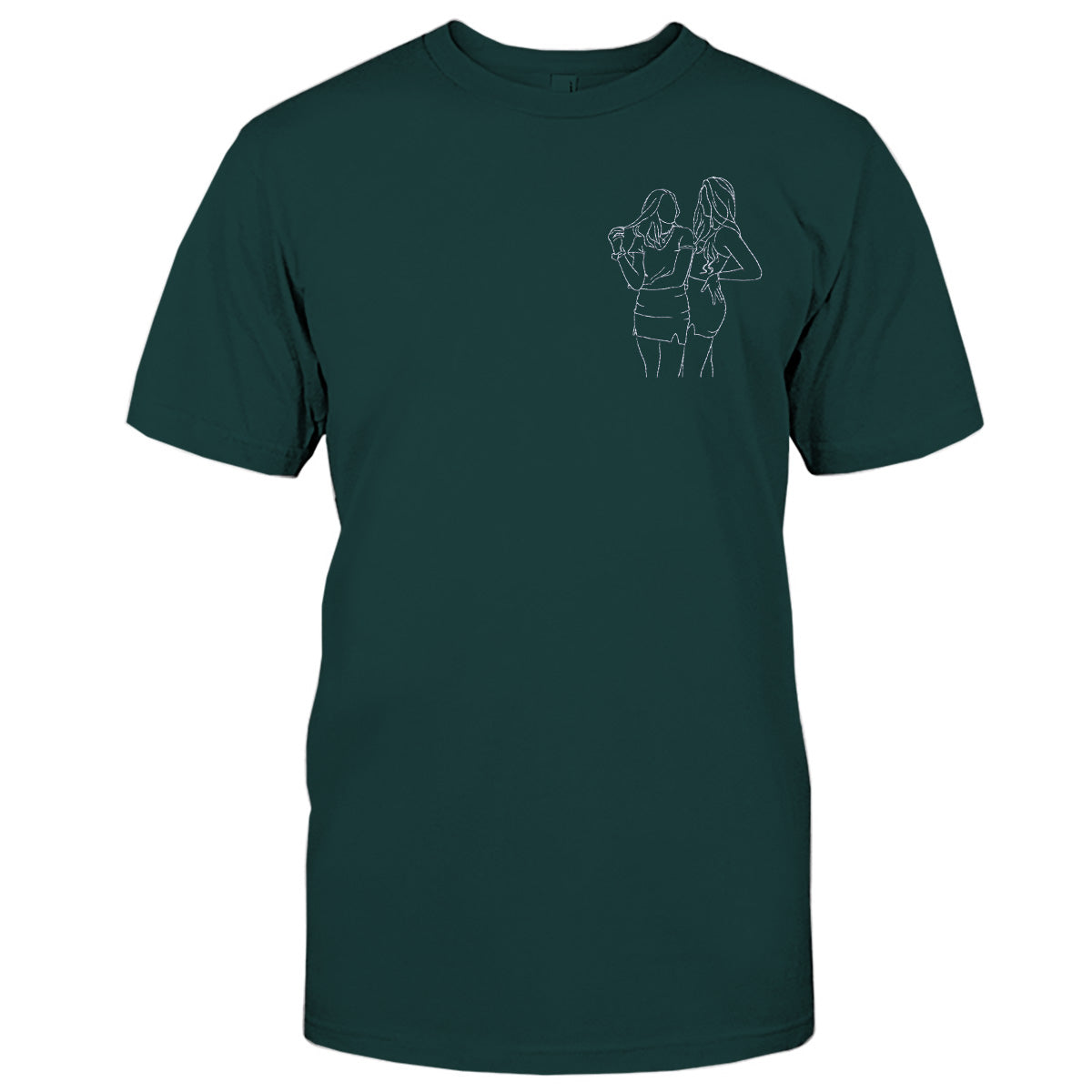 Custom Line Art - Personalized granddaughter Embroidered T-shirt