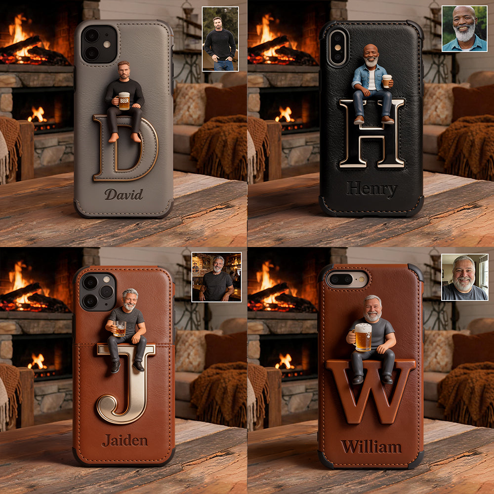 Custom Any Photo - Personalized Beer 3D Embossed Leather Phone Case