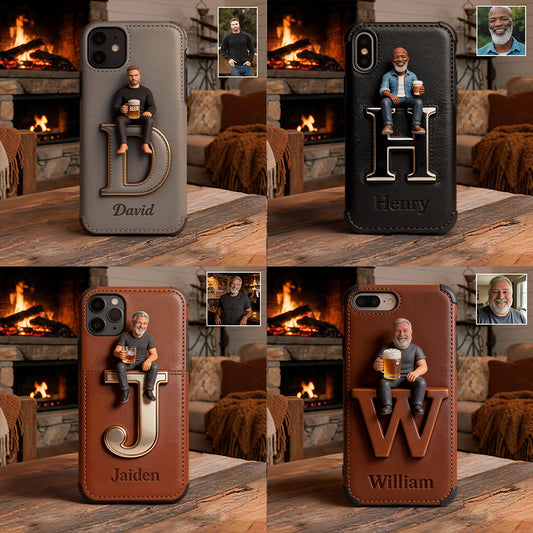 Custom Any Photo - Personalized Beer 3D Embossed Leather Phone Case