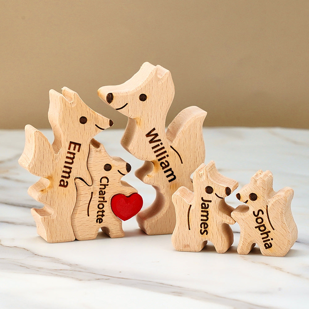Fox Family - Personalized Family Wooden Puzzle