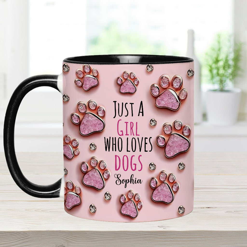 Just A Girl Who Loves Dogs - Personalized Dog Accent Mug
