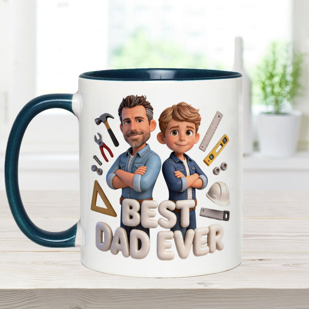 Custom Any Photo - Personalized Father Accent Mug & Coaster