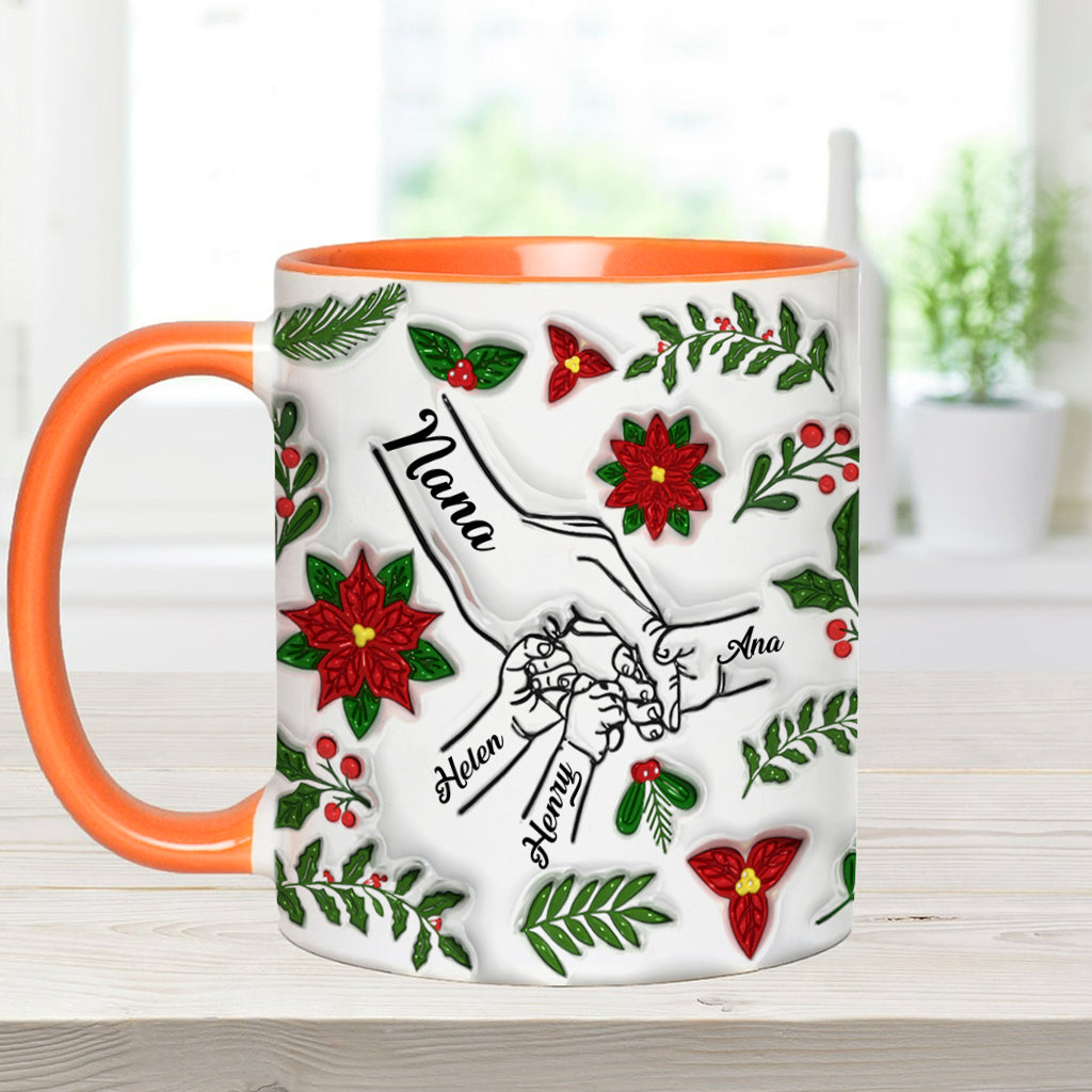Hold My Hand, Hold My Heart - Personalized Grandma Accent Mug