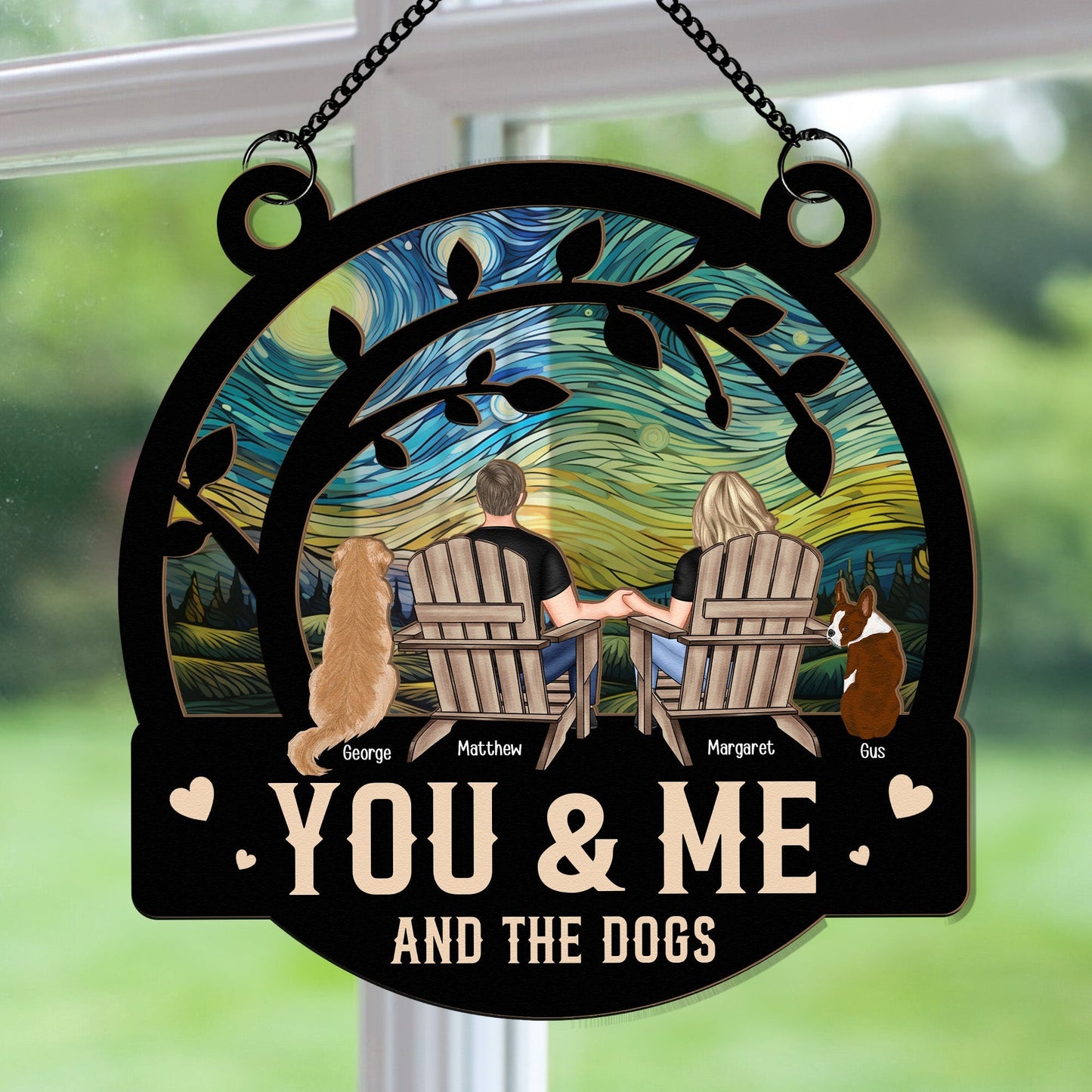 Starry Patio – “You, Me & the Dogs” Layered Ornament