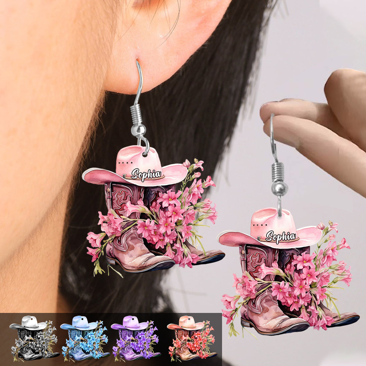 Cowgirl Boots - Personalized Cowgirl Earrings