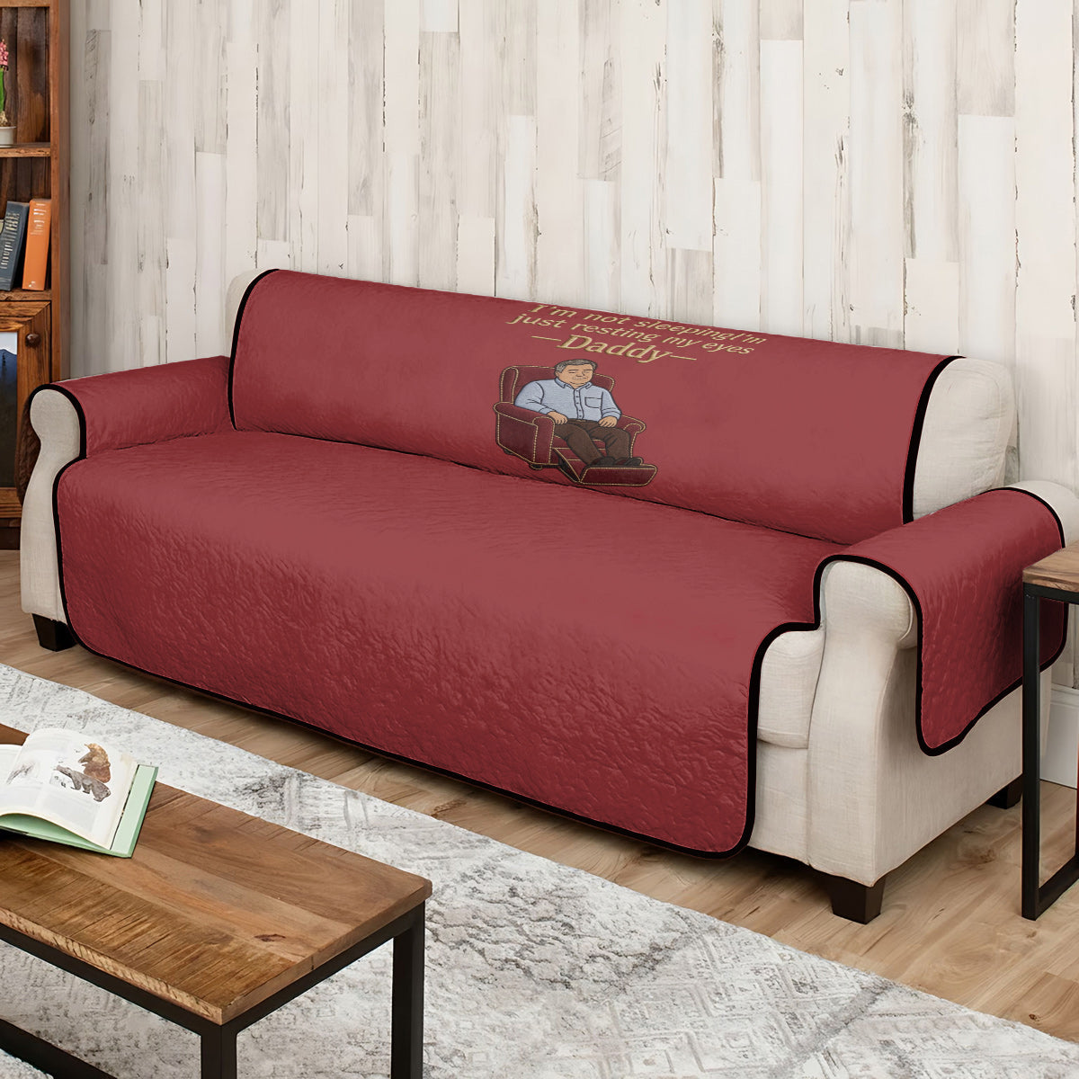 Just Resting My Eyes - Personalized Father Quilted Sofa/Couch Cover