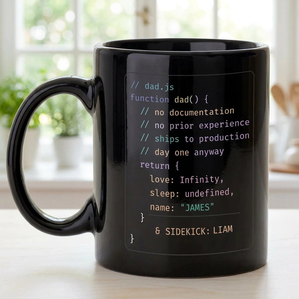 Personalized Dad Code Full Color Mug, Funny Geek Coffee Time Gift, Unique Custom Present for Dad